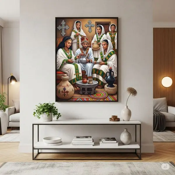 Ethiopian Coffee Ceremony Art Print - Home Decor